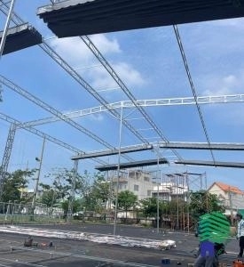 Dàn Khung Lắp Đặt Mái Bạt Xếp Chắc Chắn