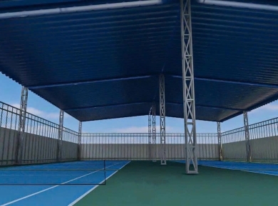 Thi công mái che sân pickleball